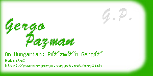 gergo pazman business card
